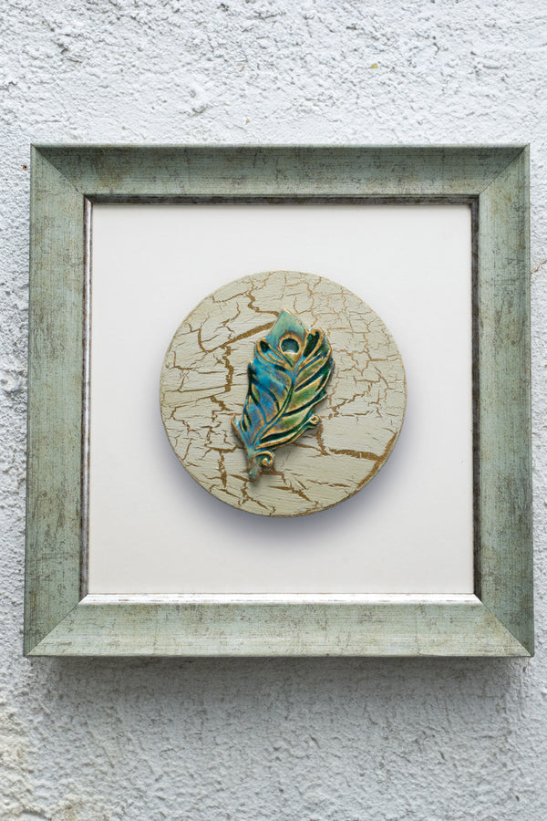 Azure Feather Medallion Wall Art