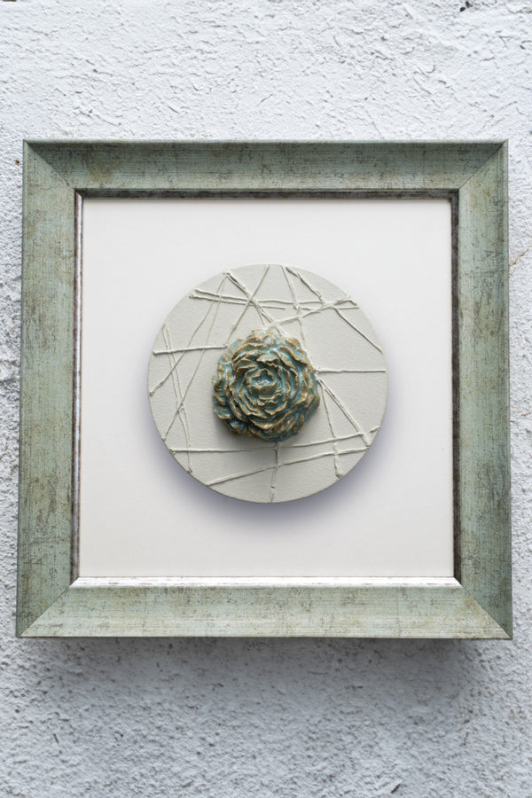 Aqua Bloom Medallion Wall Art
