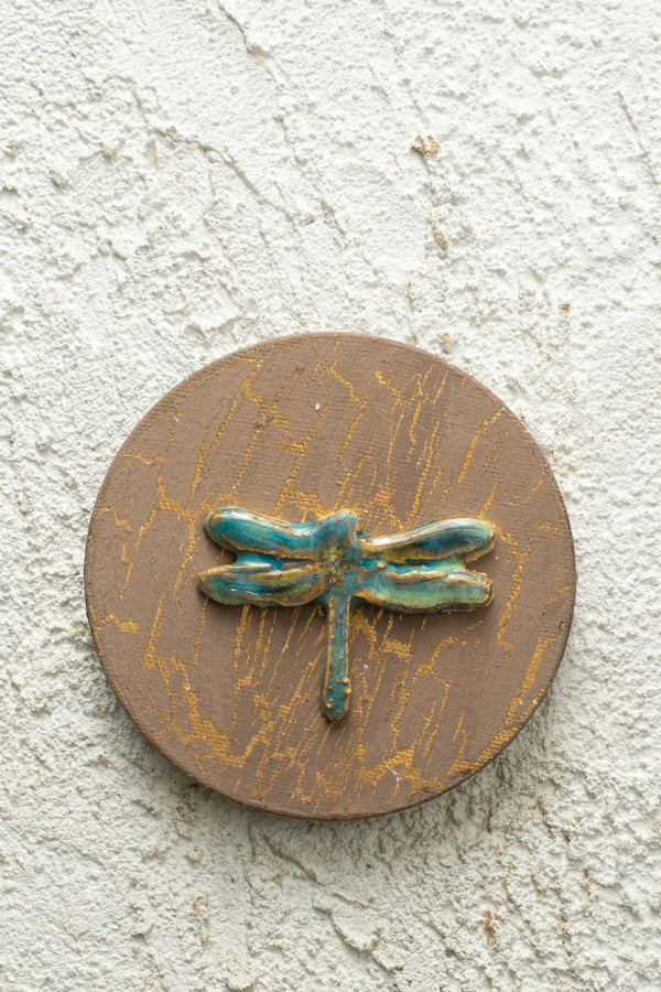 Golden Glaze Dragonfly Medallion