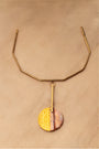 Handcrafted Ceramic & Brass Fusion Necklace
